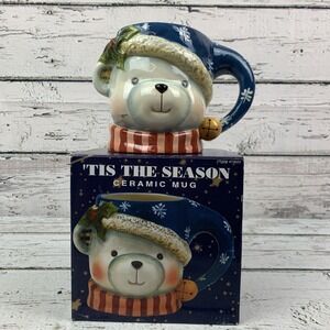 Susan Winget 'Tis the Season Ceramic Bear Mug Item 473625. 20 oz‎ Hand Painted